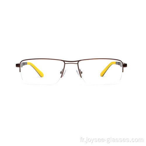 RECTANGE UNISE RECTANGE DOUBLE COULEUR Halfless Metal Eyeglass